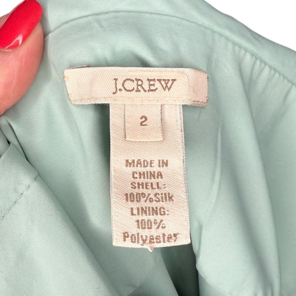 ▪️|EUC| J. CREW 100% Silk Mint Green Midi Dress - Picture 8 of 8